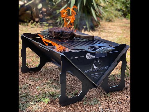 EZ Fire Pit with Grill Portable Collapsible Fire Pit