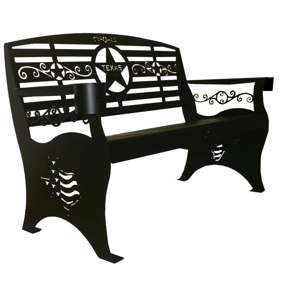Texas Star Black Outdoor Bench Black Metal Patio Bench All Seasons