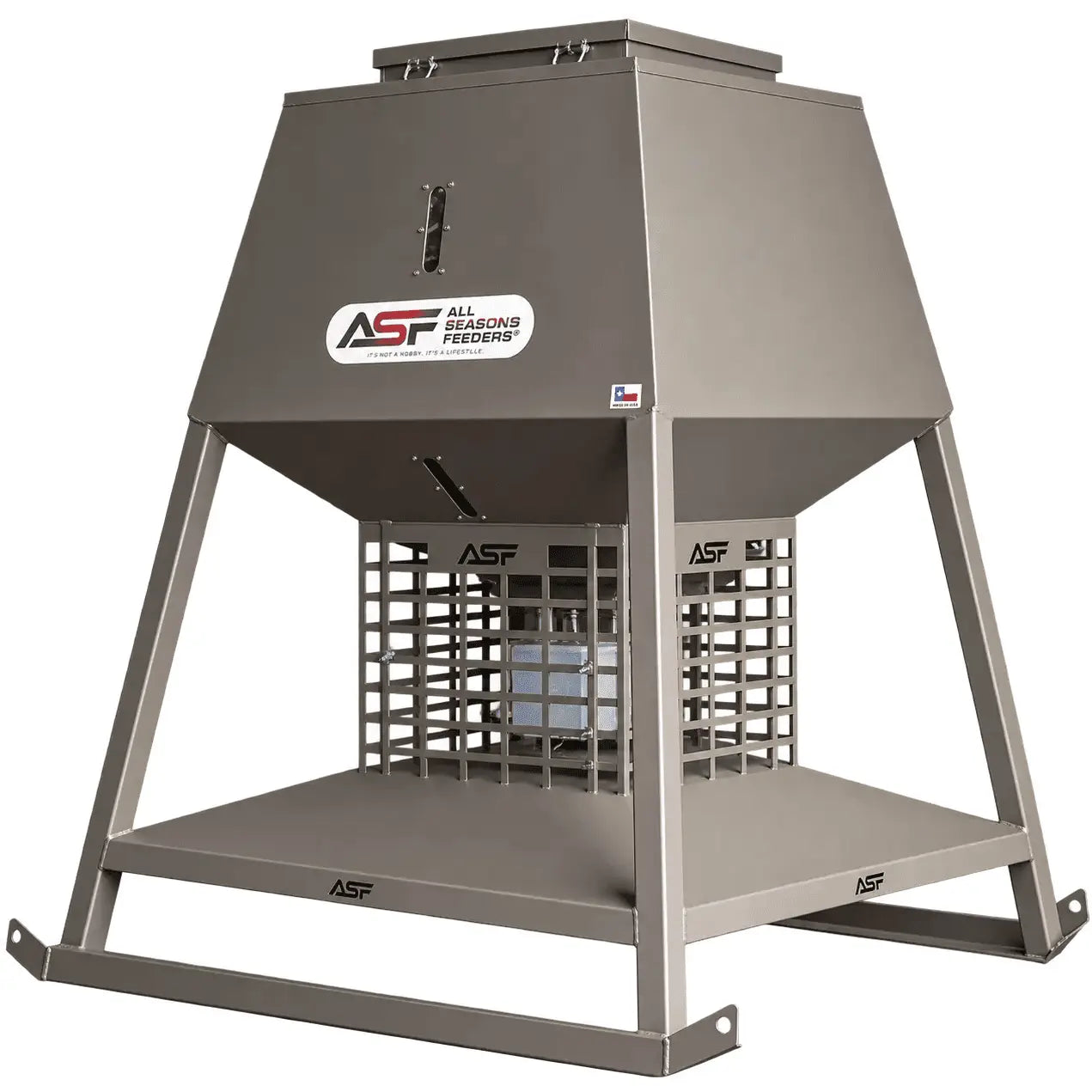 1,000lb HD Stand and Fill® feeder, side view