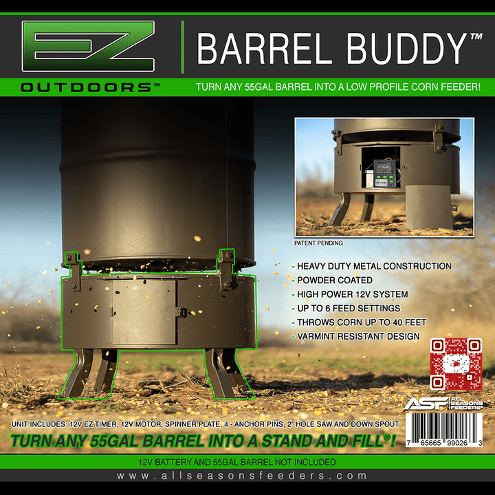 ASF Barrel Buddy Deer Feeder 55Gallon Drum Deer Feeder All Seasons