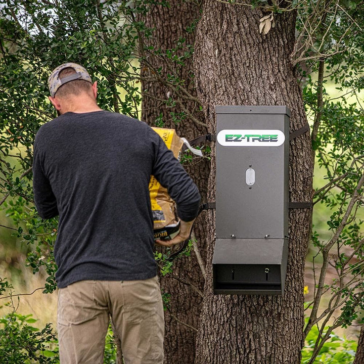 EZ TreeMounted Deer Feeder for Rice Bran, Corn, & More All Seasons