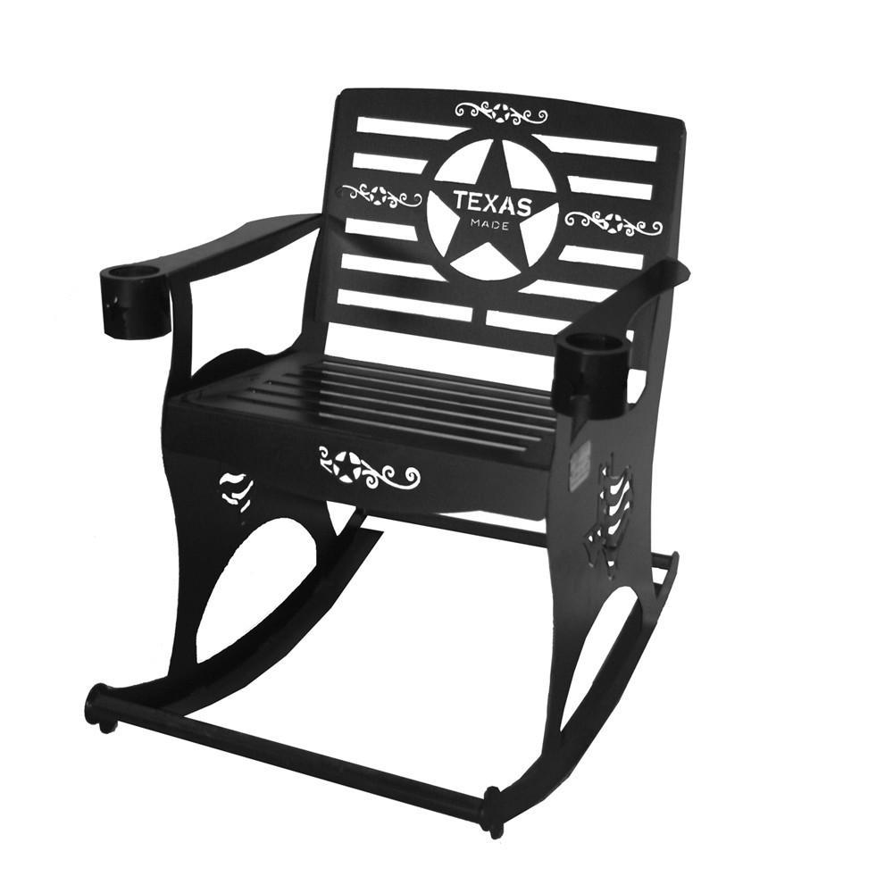Texas Star Black Steel Rocking Chair | All Seasons Feeders